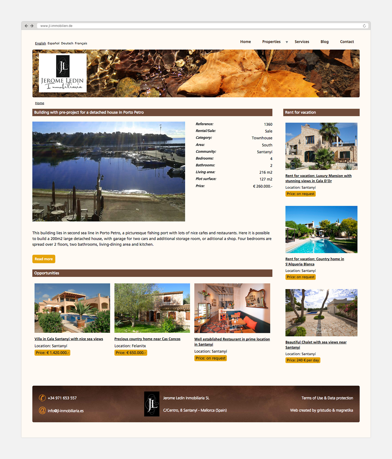 Disseny i programació web Jerome Ledin Immobilien