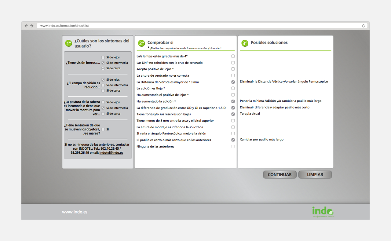 Diseño y programación web Check-list Indo