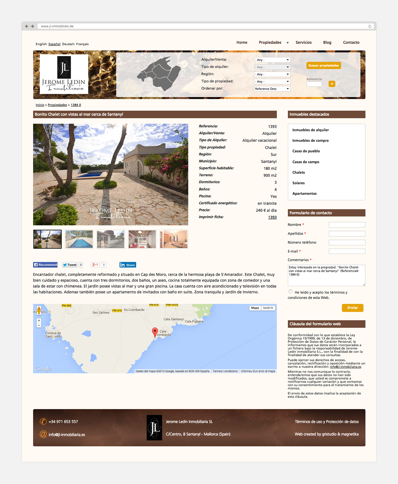 Diseño y programación web Jerome Ledin Immobilien